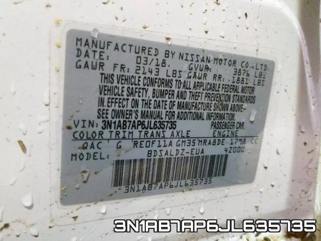 3N1AB7AP6JL635735 фото 2