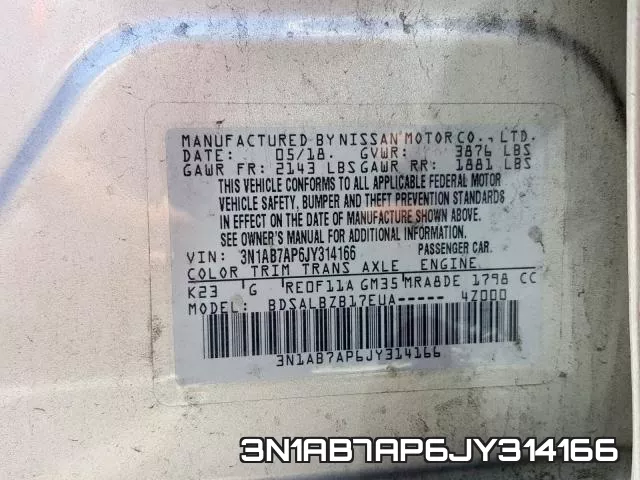 3N1AB7AP6JY314166 фото 2