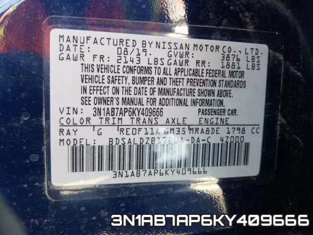 3N1AB7AP6KY409666 фото 2