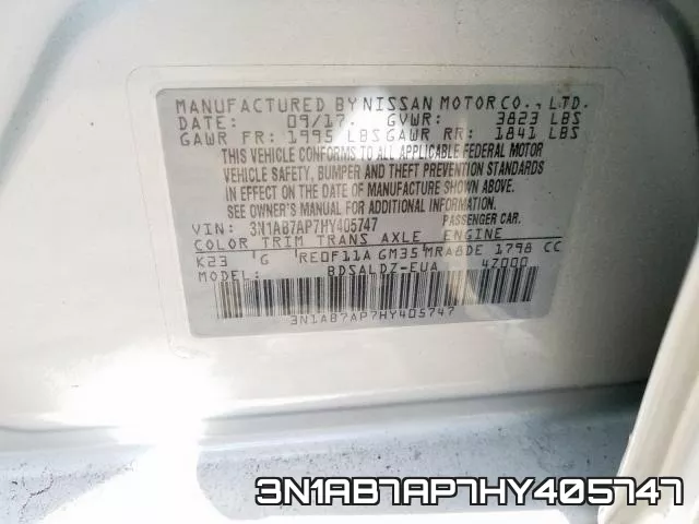 3N1AB7AP7HY405747 фото 2
