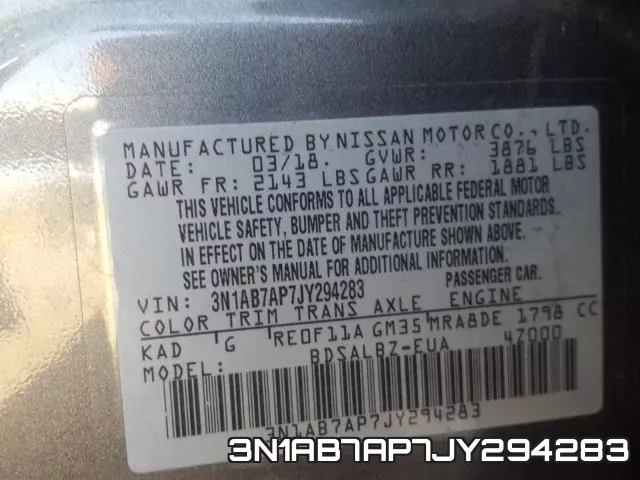 3N1AB7AP7JY294283 фото 2