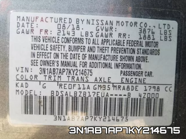 3N1AB7AP7KY214675 фото 2