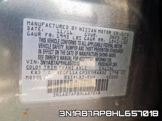 3N1AB7AP8HL657018 фото 2