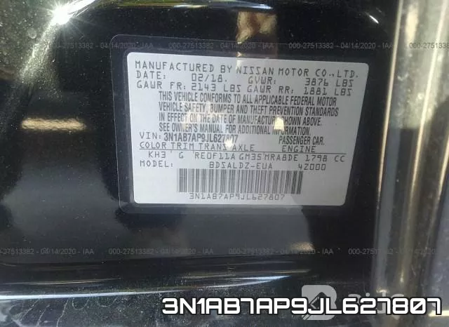 3N1AB7AP9JL627807 фото 10