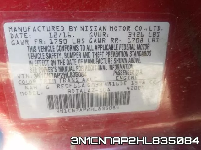 3N1CN7AP2HL835084 фото 2