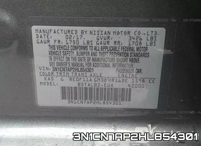 3N1CN7AP2HL854301 фото 10