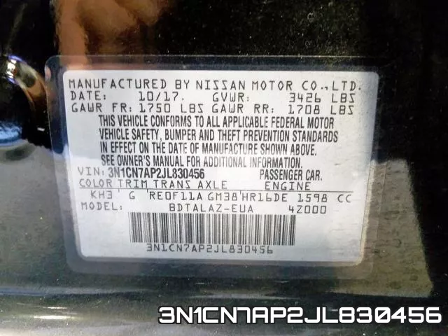 3N1CN7AP2JL830456 фото 2