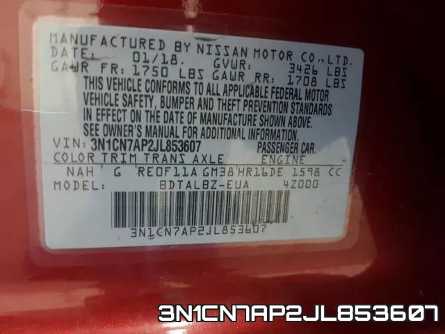 3N1CN7AP2JL853607 фото 2