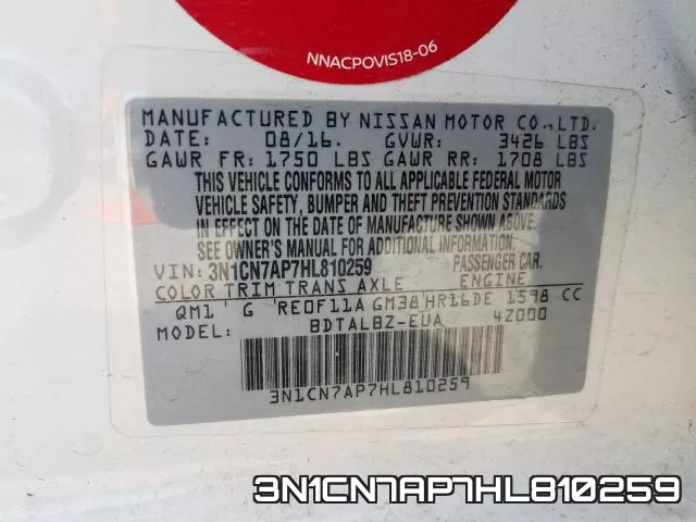 3N1CN7AP7HL810259 фото 2