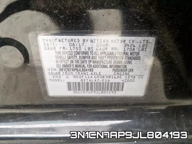 3N1CN7AP9JL804193 фото 2