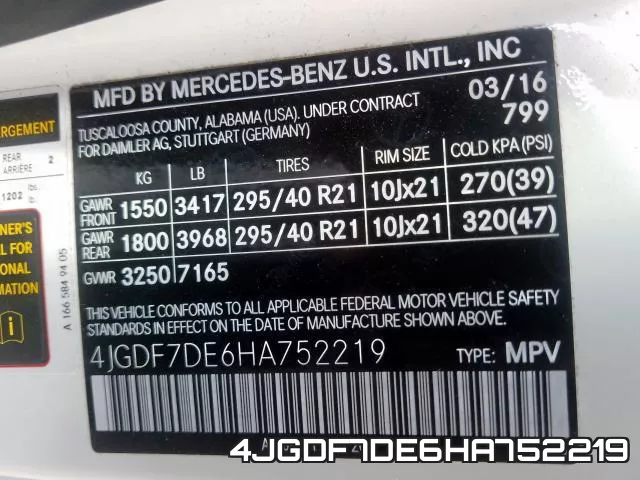 4JGDF7DE6HA752219 фото 2