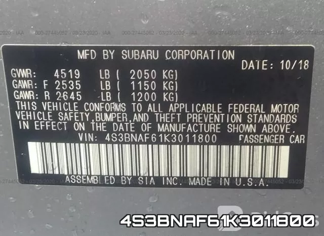 4S3BNAF61K3011800 фото 10
