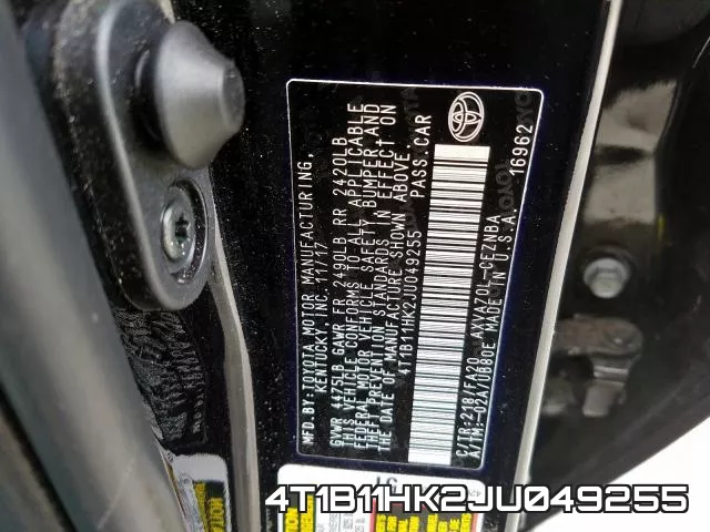 4T1B11HK2JU049255 фото 2