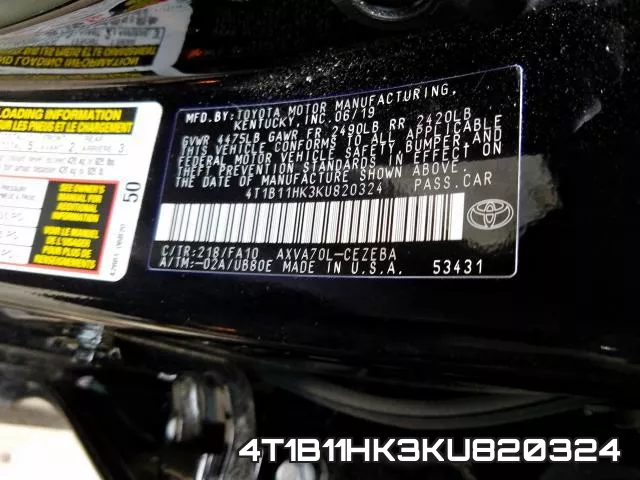 4T1B11HK3KU820324 фото 2