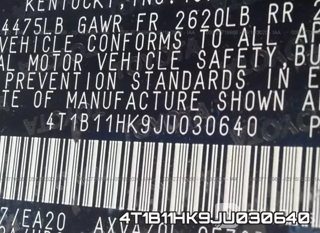 4T1B11HK9JU030640 фото 10