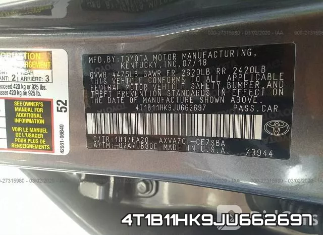 4T1B11HK9JU662697 фото 10