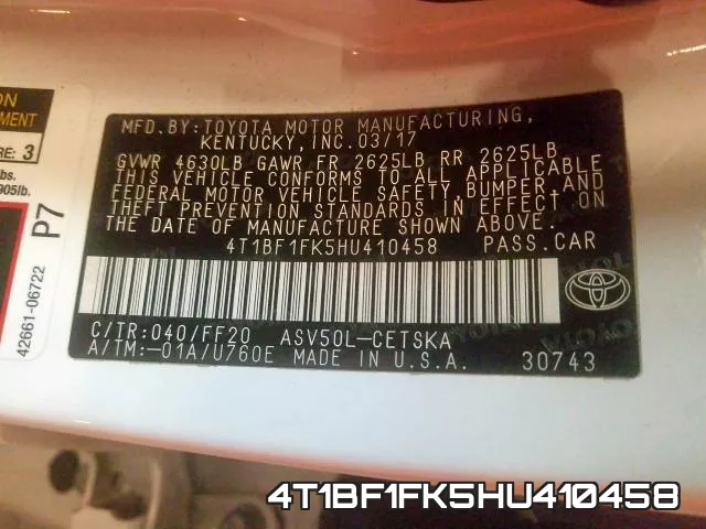 4T1BF1FK5HU410458 фото 2