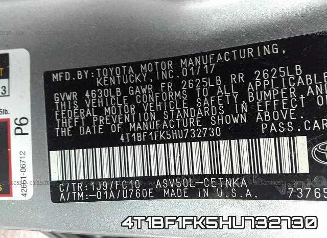 4T1BF1FK5HU732730 фото 10