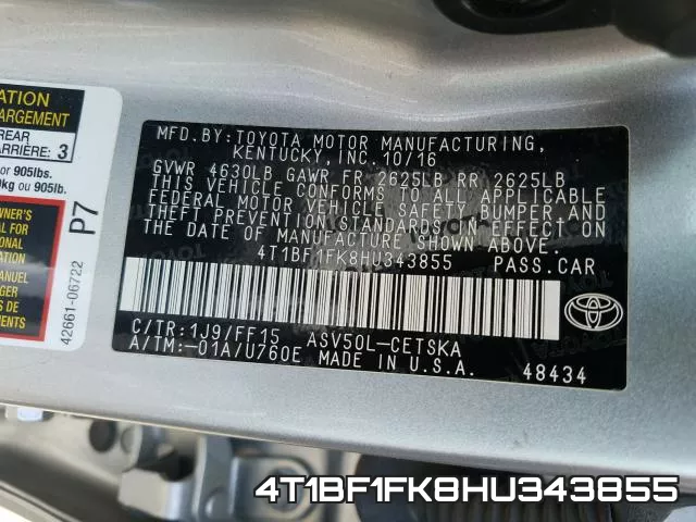4T1BF1FK8HU343855 фото 2