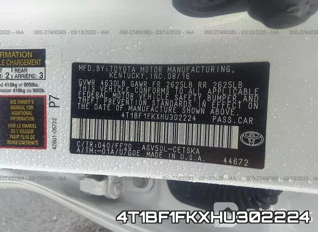 4T1BF1FKXHU302224 фото 10