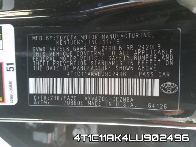 4T1C11AK4LU902496 фото 2