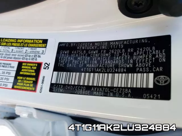 4T1G11AK2LU324884 фото 2