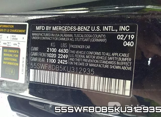 55SWF8DB5KU312935 фото 10