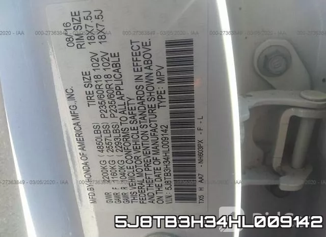 5J8TB3H34HL009142 фото 10