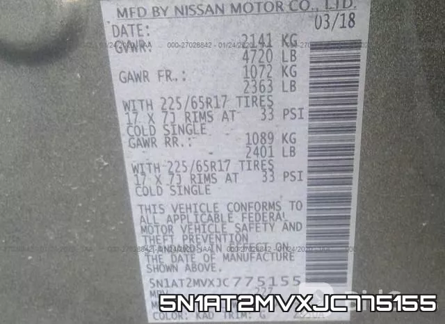 5N1AT2MVXJC775155 фото 10