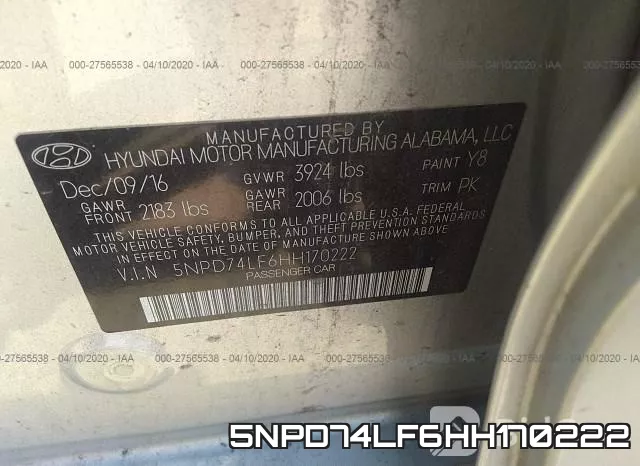 5NPD74LF6HH170222 фото 10