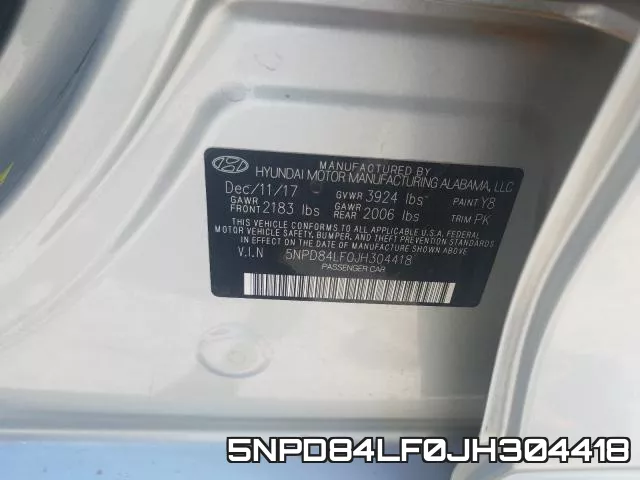 5NPD84LF0JH304418 фото 2