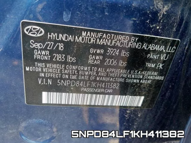5NPD84LF1KH411382 фото 2