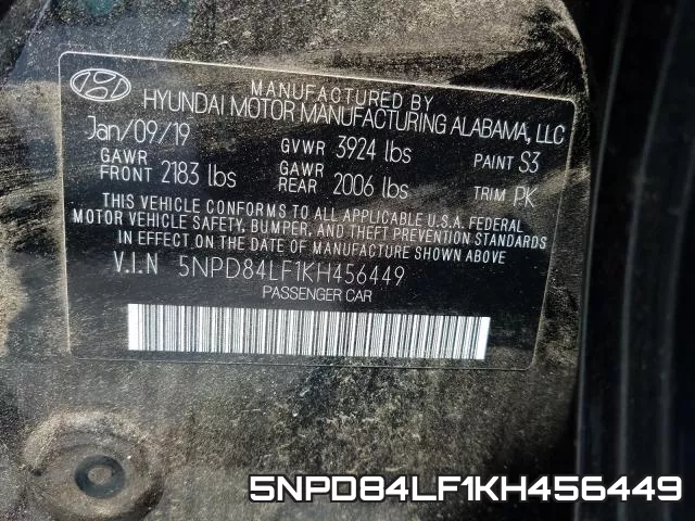 5NPD84LF1KH456449 фото 2