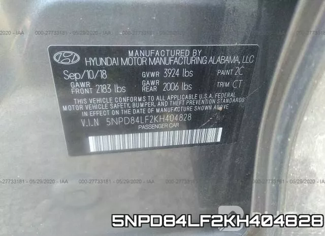 5NPD84LF2KH404828 фото 10