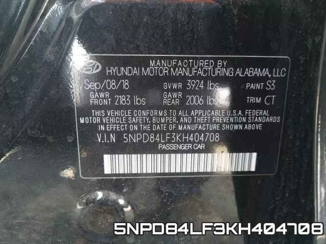 5NPD84LF3KH404708 фото 2