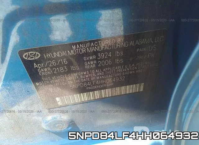 5NPD84LF4HH064932 фото 10