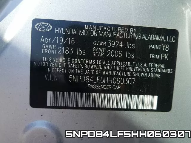 5NPD84LF5HH060307 фото 2