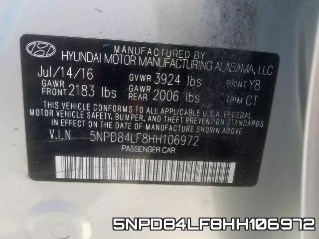 5NPD84LF8HH106972 фото 2
