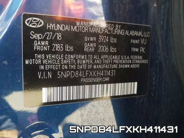 5NPD84LFXKH411431 фото 2