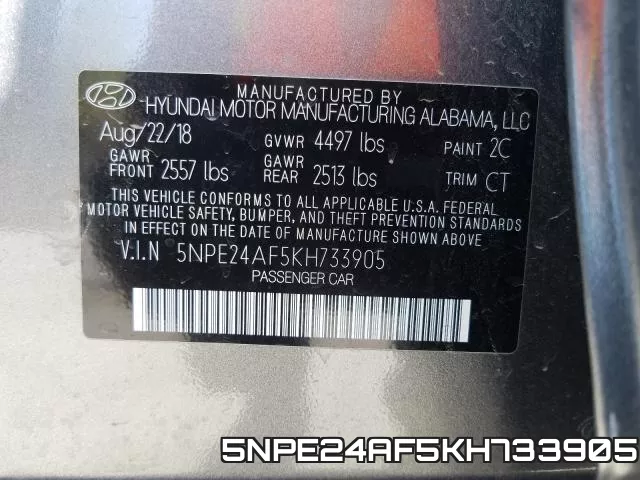 5NPE24AF5KH733905 фото 2