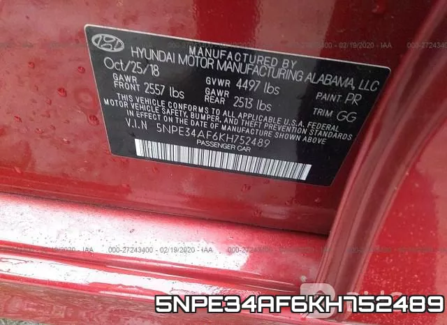 5NPE34AF6KH752489 фото 10