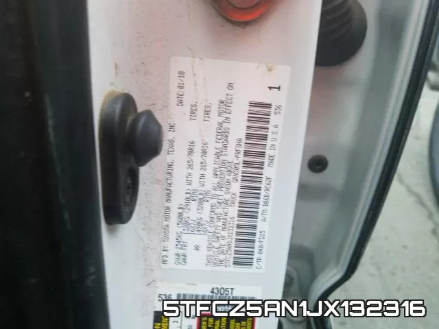 5TFCZ5AN1JX132316 фото 2