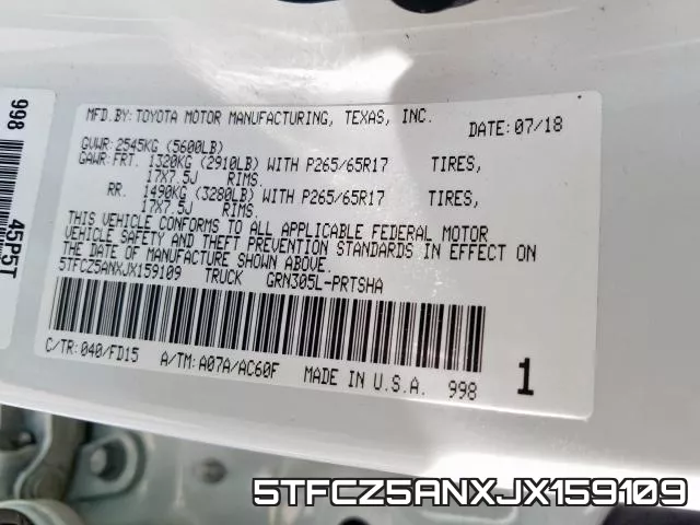 5TFCZ5ANXJX159109 фото 2