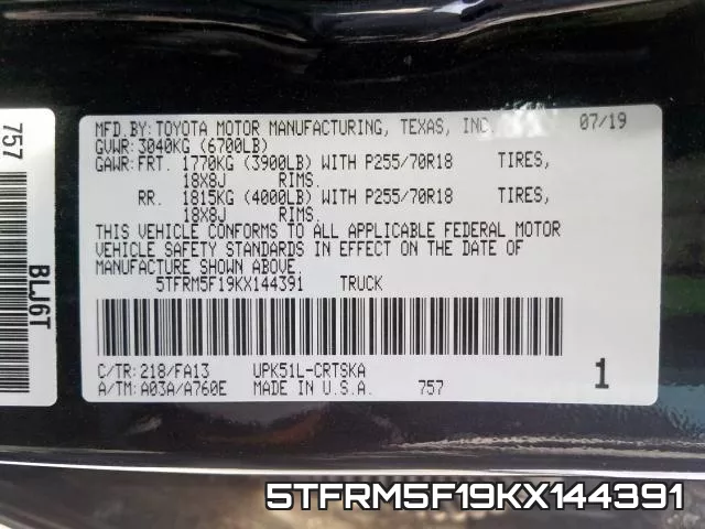 5TFRM5F19KX144391 фото 2