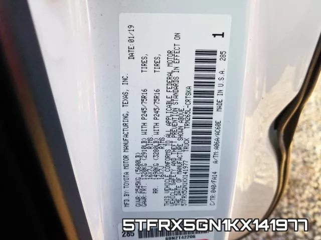 5TFRX5GN1KX141977 фото 2