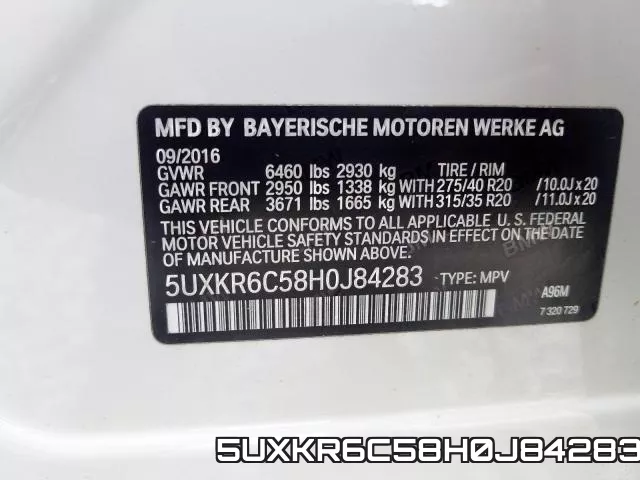 5UXKR6C58H0J84283 фото 2