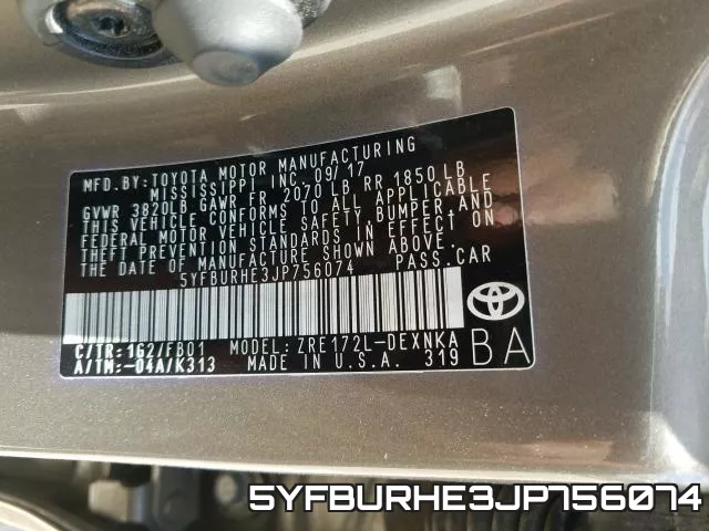 5YFBURHE3JP756074 фото 2