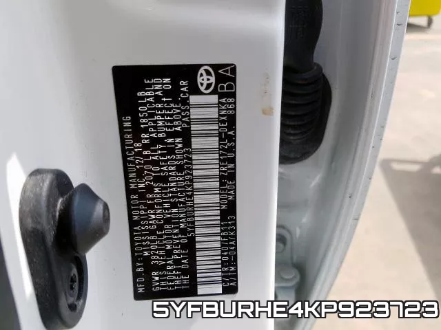 5YFBURHE4KP923723 фото 2