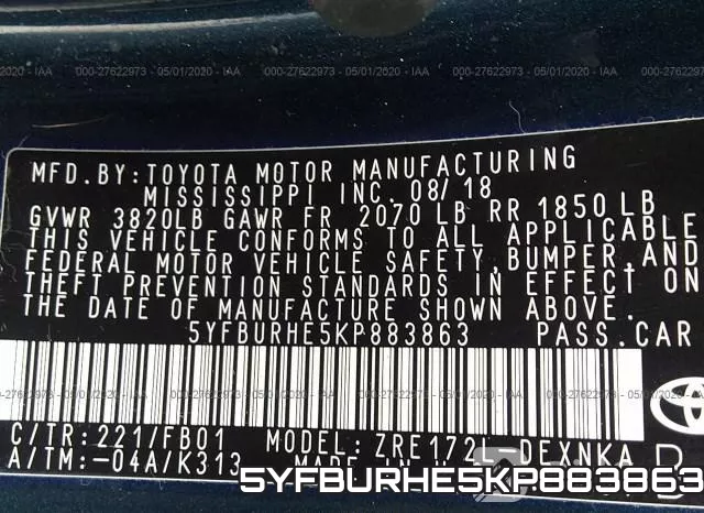 5YFBURHE5KP883863 фото 10