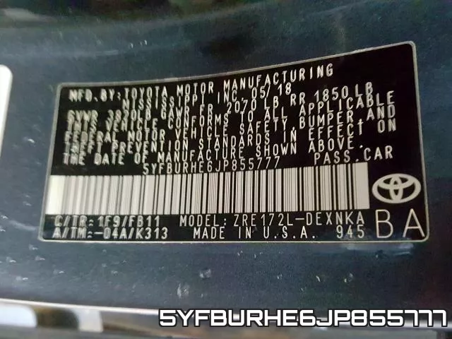 5YFBURHE6JP855777 фото 2